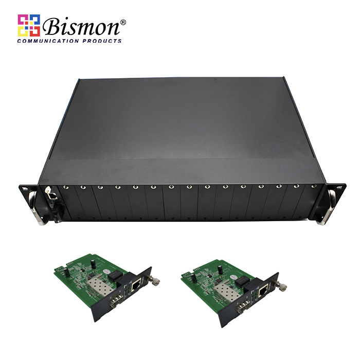 Media converter 10/100/1000Base-TX to 1000Base-X, SFP slot Card Type for Chassis 19inch